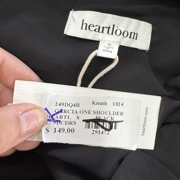 Heartloom Dress Womens Small Black Garcia One Shoulder Bow Cocktail Party Lined - Picture 7 of 11